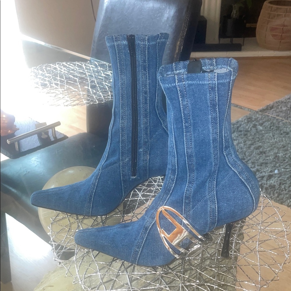Diesel Denim knife boots